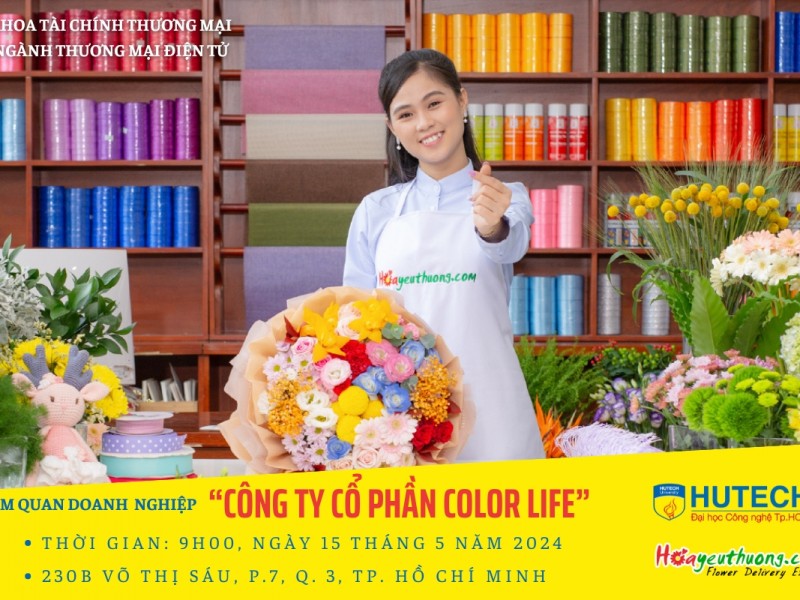 Sinh viên Hutech, ngành Thương mại điện tử đi tham qua Công ty Cổ Phần Color Life - Hoa Yêu Thương